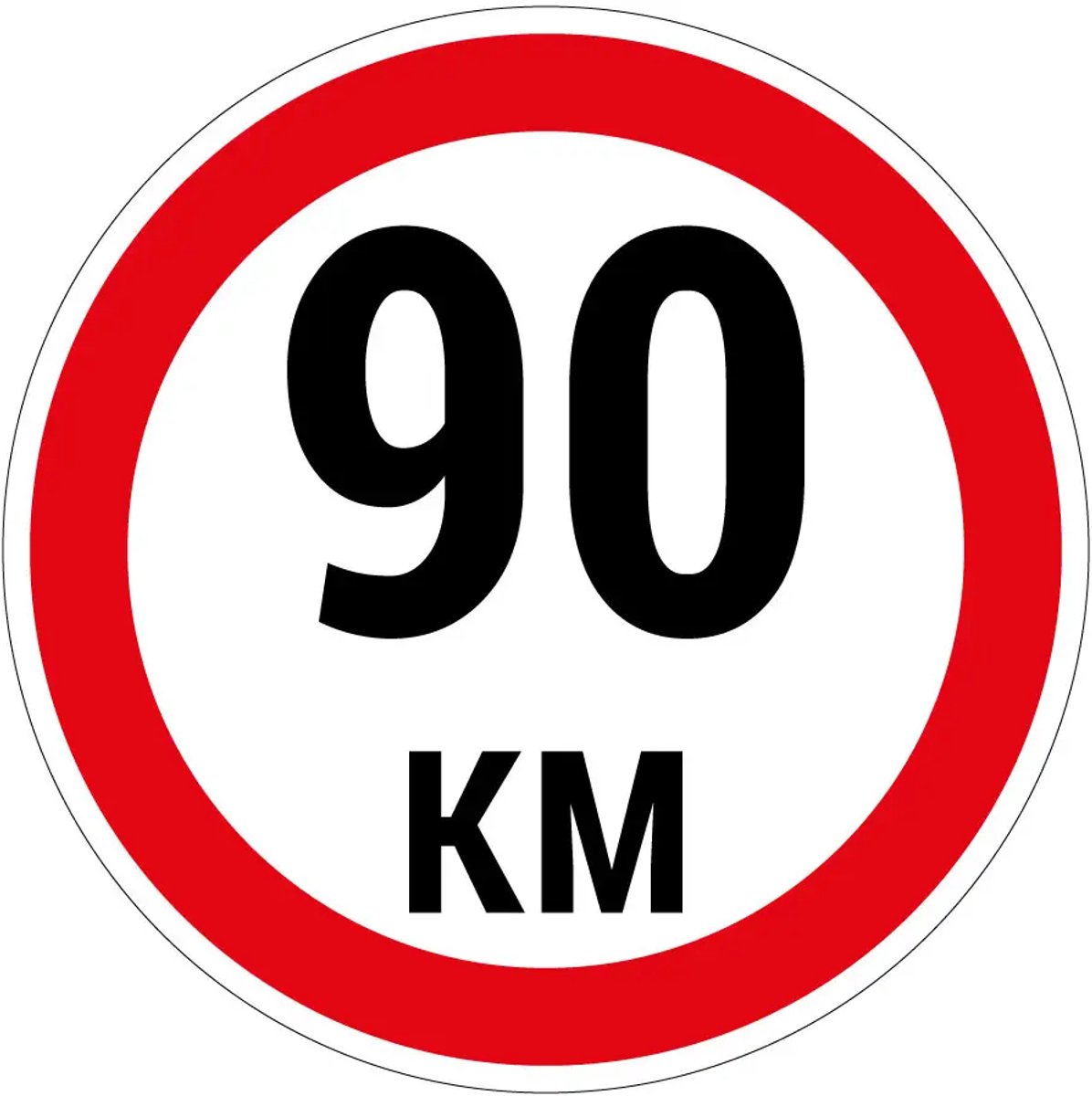 90 km sticker | 15 cm