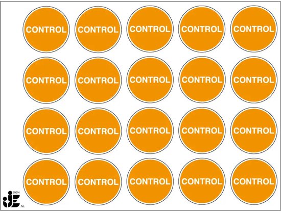 Control stickers - op vel - 3 cm - 20 stickers per vel | bol