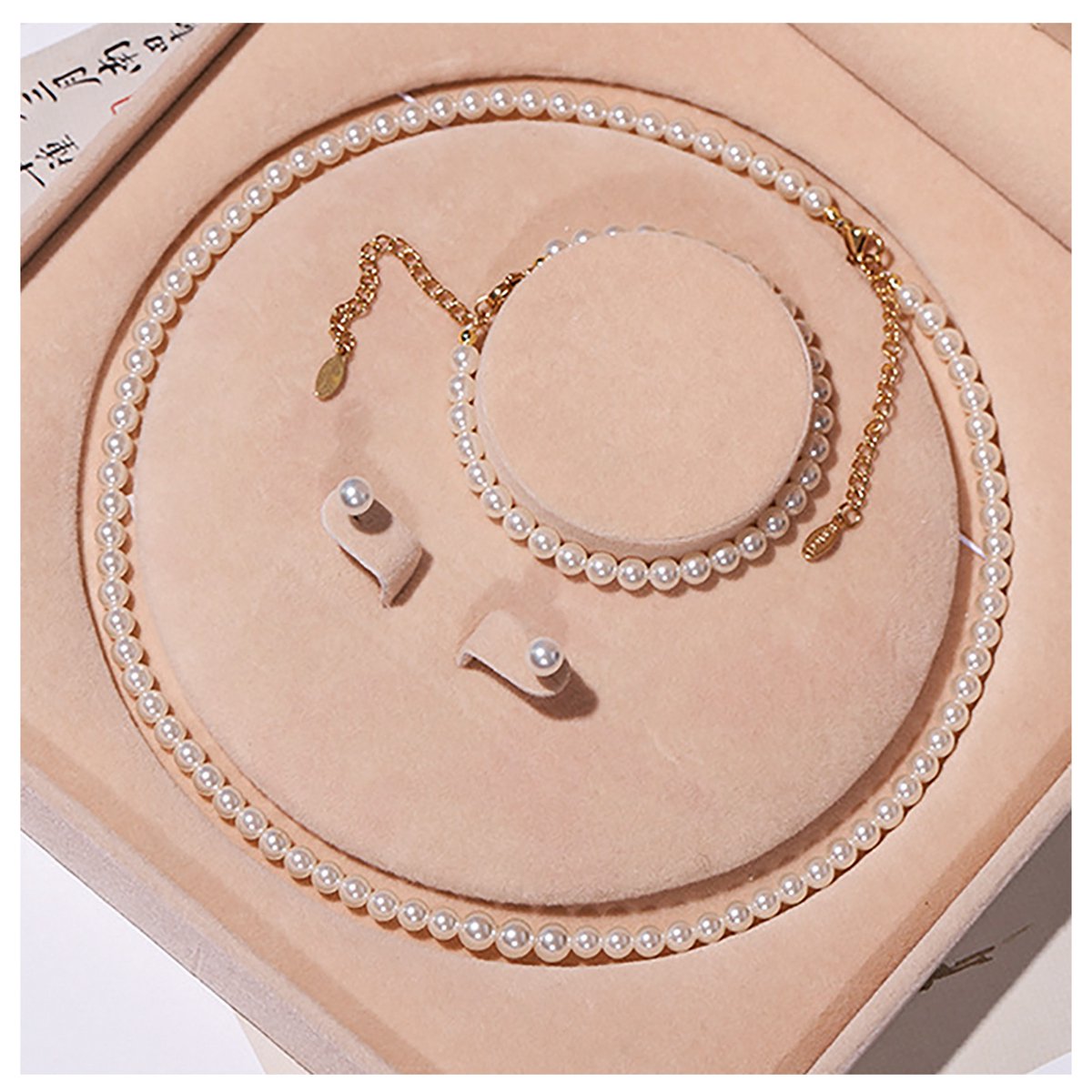 4-5mm - Natuurlijk schelpenparel ketting set - kerstcadeau - Natuurlijke parelketting - parelarmband - pareloorbellen - Bijoux - cadeau - Valentijnscadeaus - verjaardagscadeau - Kerstgeschenken