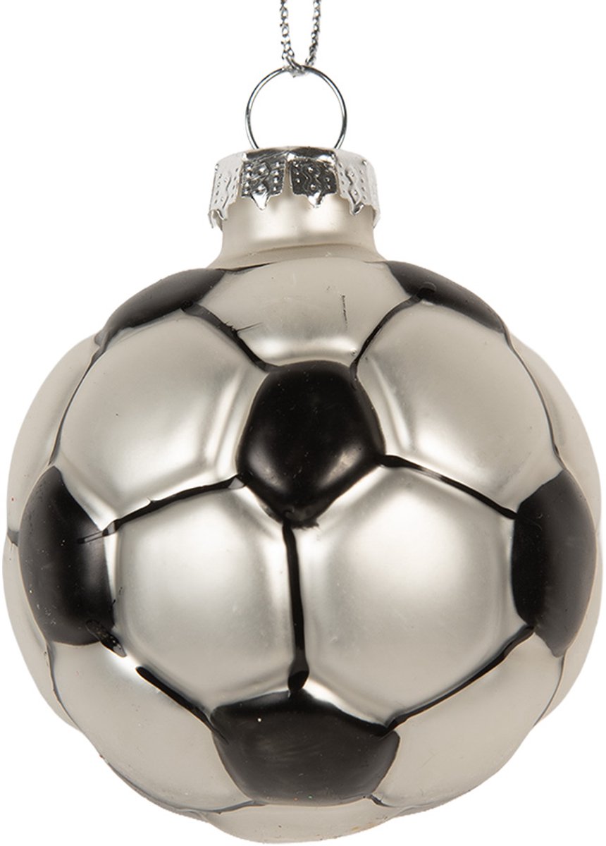 Clayre & Eef Kersthanger Bal Ø 6x6 cm Grijs Glas