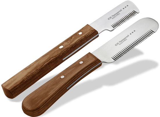 Trimming Mes voor Honden, 2-Delige Set Huisdier Trimmer Roestvrij Staal Trimmer Set Hondenbont Verzorging Huisdier Producten Haar Krabber Kam Geschikt voor Katten Honden