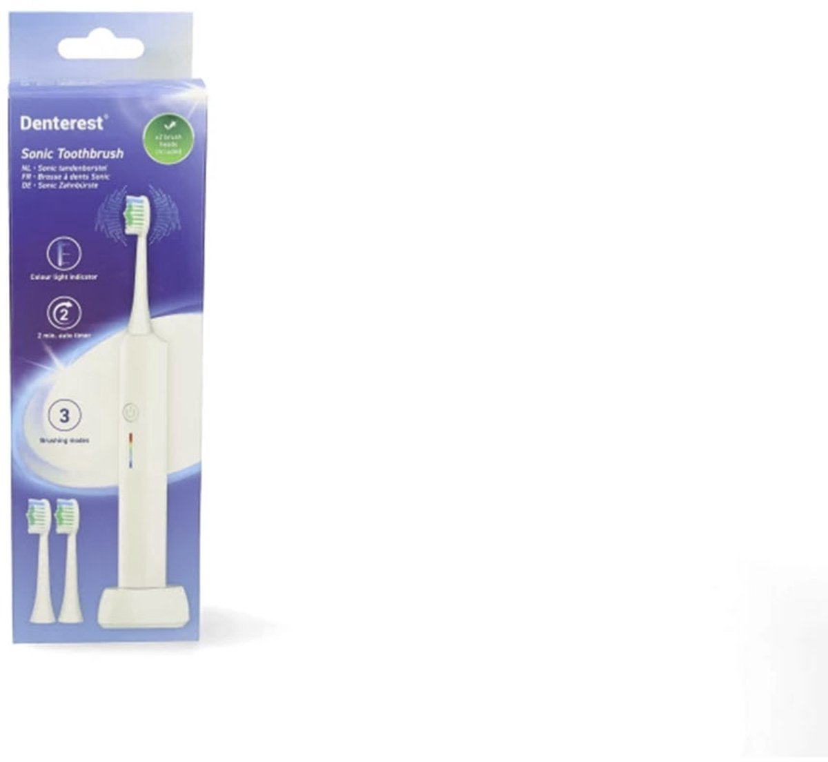 Denterest Sonische Elektrische Tandenborstel Zwart - afbeelding 2