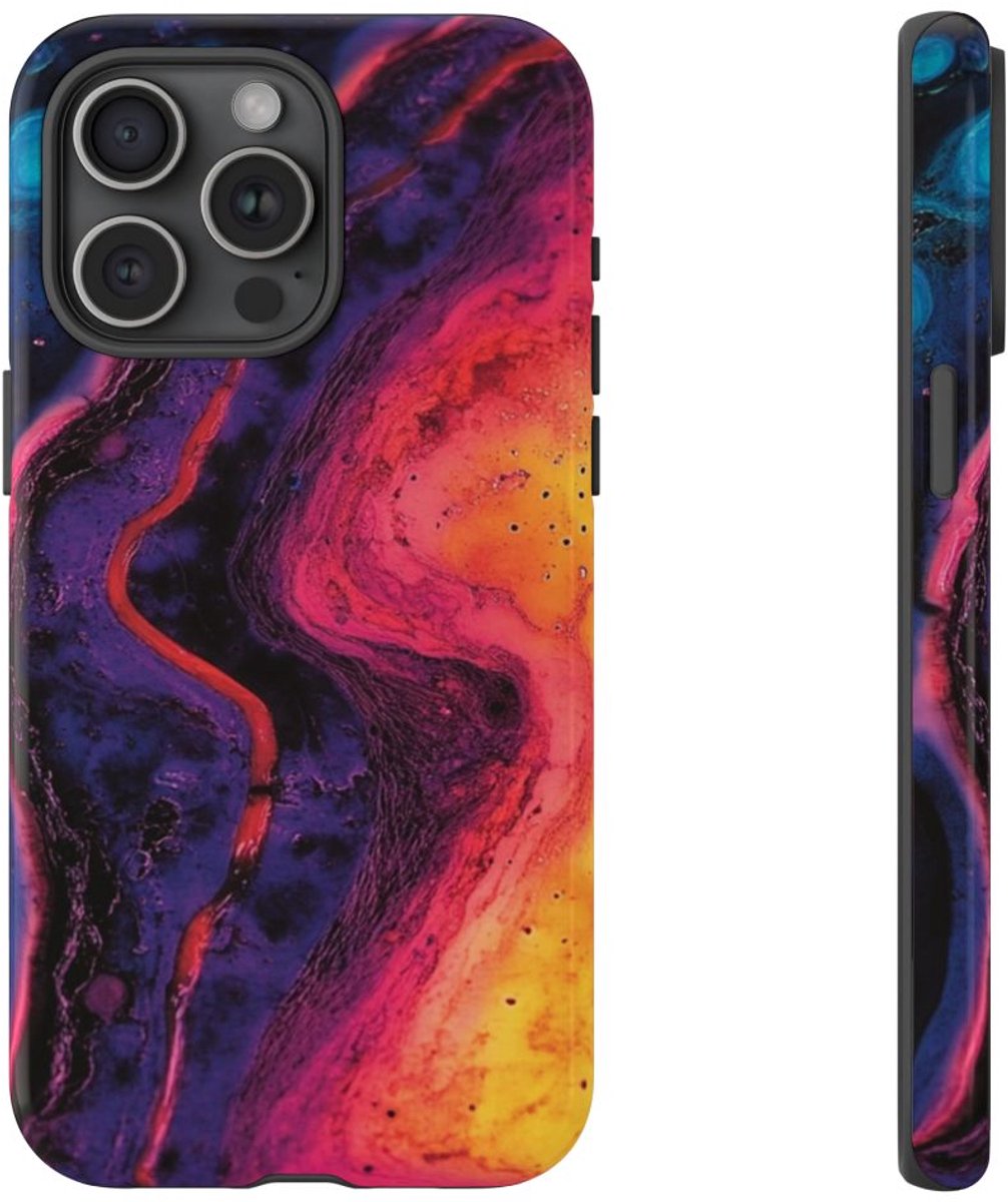 Abstracte Kleurrijke Vloeibare Kunst – Telefoonhoesje Geschikt voor iPhone 15 Pro Max