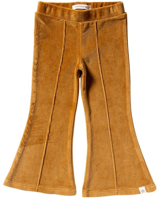 Vos souhaits leggings évasés d'hiver pour filles - marron - velours, jersey