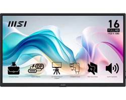 MSI PRO MP165 E6 - Portable USB-C Monitor - Full HD - 15.6 inch - Speakers