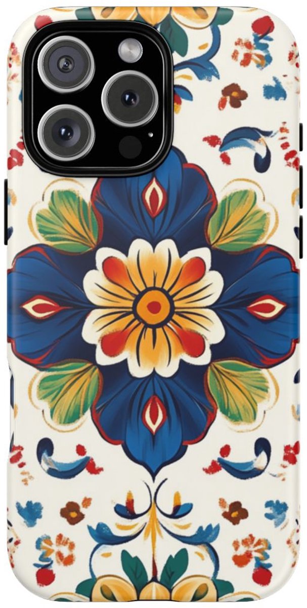 Kleurrijk Bloemenpatroon – Telefoonhoesje Geschikt voor iPhone 16 Pro Max