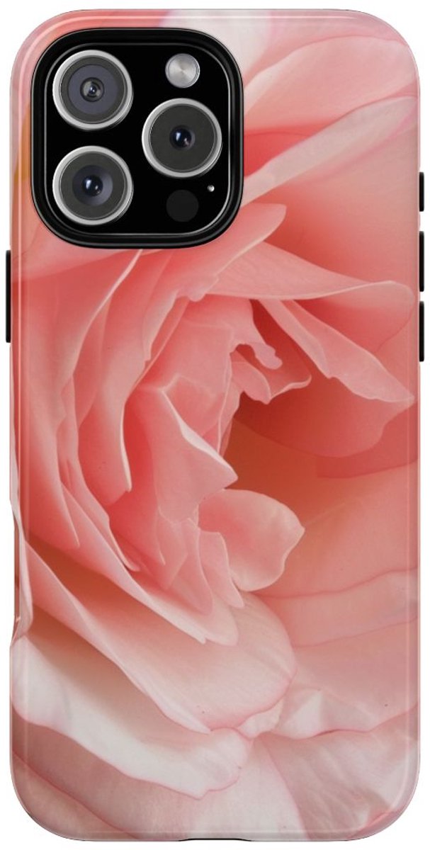 Zachtroze Roos van Dichtbij – Telefoonhoesje Geschikt voor iPhone 16 Pro Max