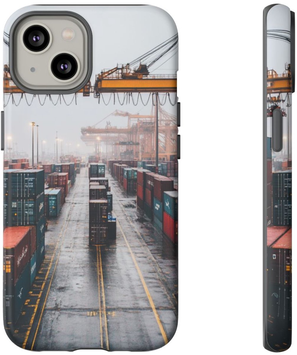Vrachthavens met Containers en Kransen – Telefoonhoesje Geschikt voor iPhone 14