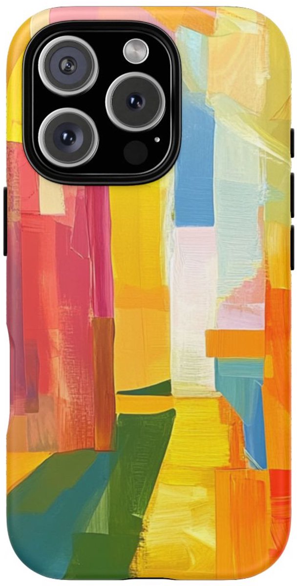 Abstracte Kleurrijke Penseelstreken – Telefoonhoesje Geschikt voor iPhone 16 Pro