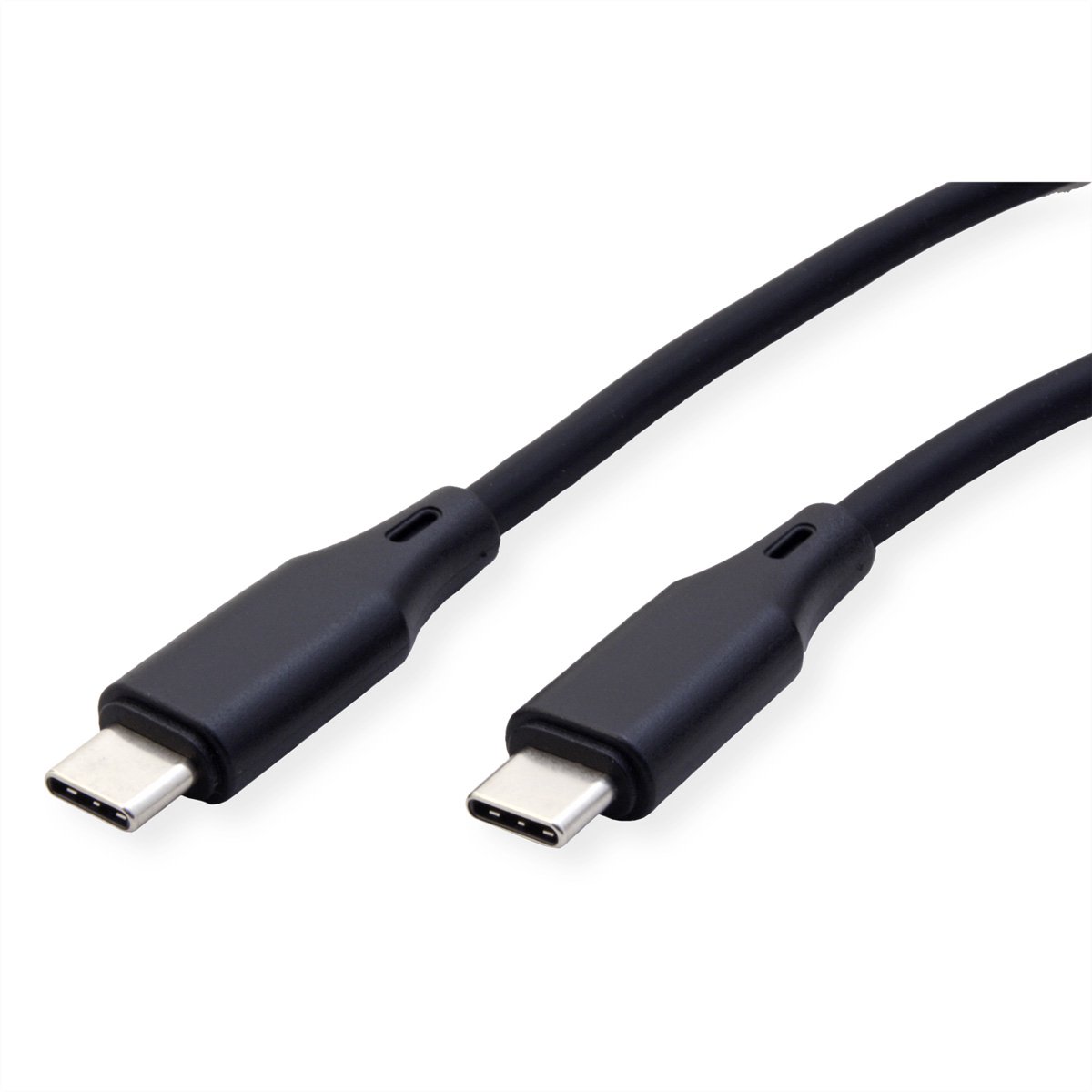 ROLINE USB 2.0-kabel, type C-C, M/M , Silicone, 60W, zwart, 1 m