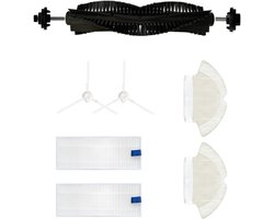 Geschikt voor Set van 7 accessoires voor de Tefal Rowenta X-plorer Serie 75 RG7687 robotstofzuiger- hoofdborstel/2 zijborstels/2 doeken/2 filters-Stofzuigeraccessoires