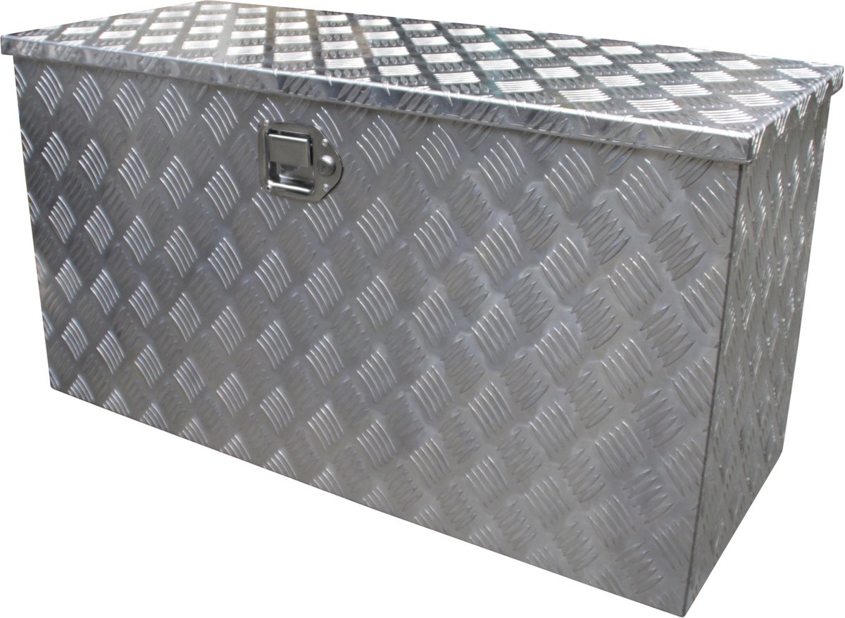 Gereedschapskist aluminium 950x400x500mm kofferslot - Disselbak - Disselkist - Gereedschapskist - Disselkist Aanhangwagen - Novio