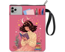 CRASPIRE Reading Book Sleeve Book Reader Cover Protector Bookish Gifts Washable Cloth Notebook Covers with Zipper and Extra Sleeve Pocket Pouch Bag for Book Lovers Paperbacks Classmate Gift Bookworm