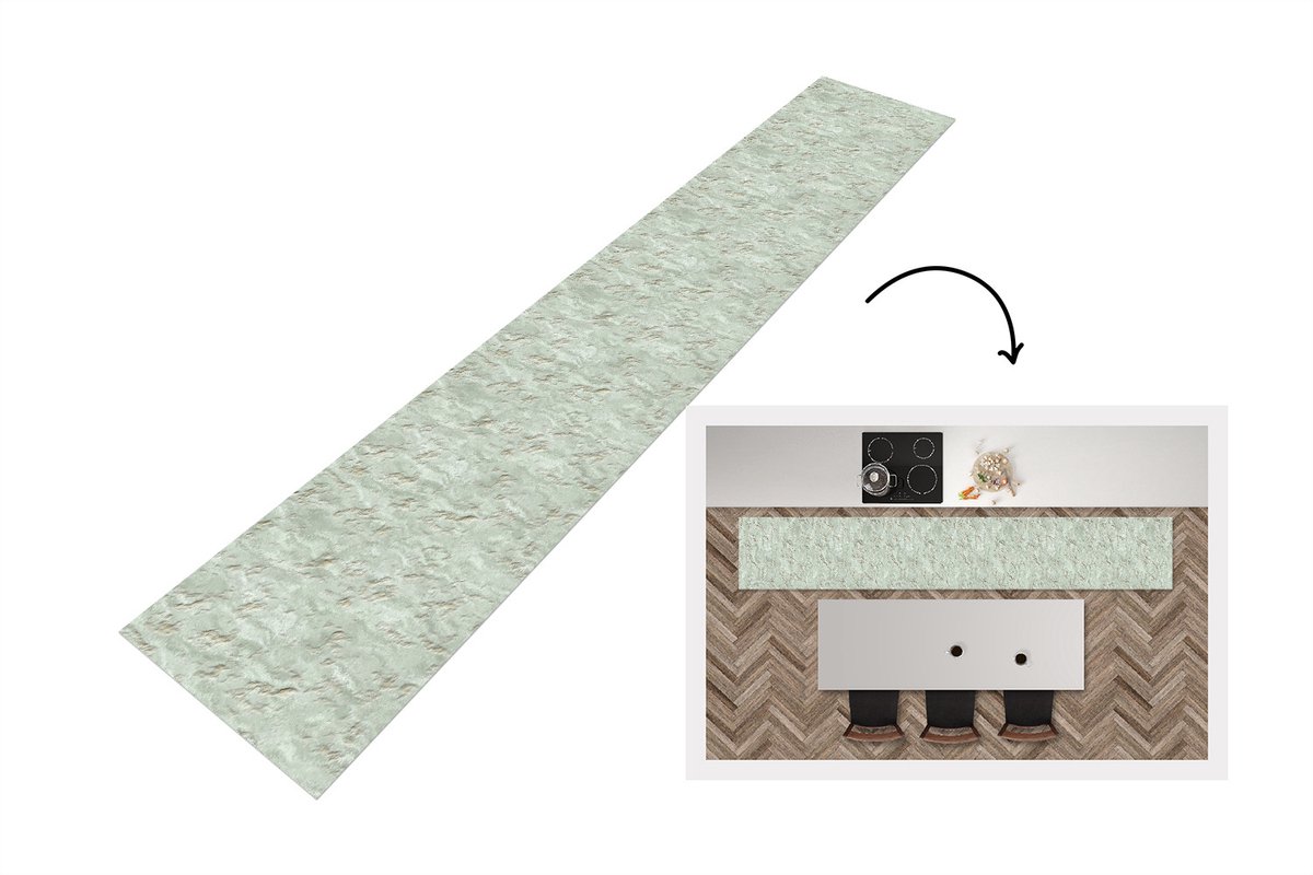 KitchenYeah Keukenloper 300x50 cm - Keukenmat vinyl Gips - Structuur - Patronen - Keukenmatten loper - Keuken vloerkleed tapijt Steen - Structuur