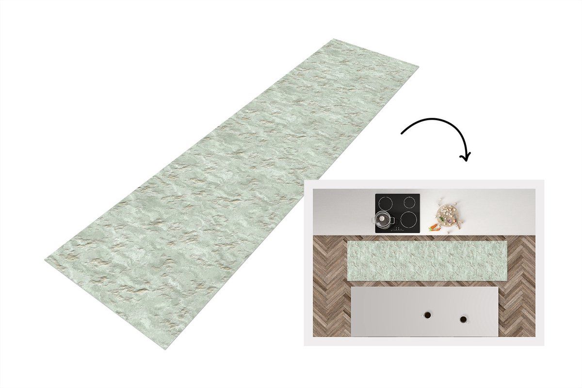 Keukenloper 240x60 cm - Keukenmat vinyl Gips - Structuur - Patronen - Keukenmatten loper -