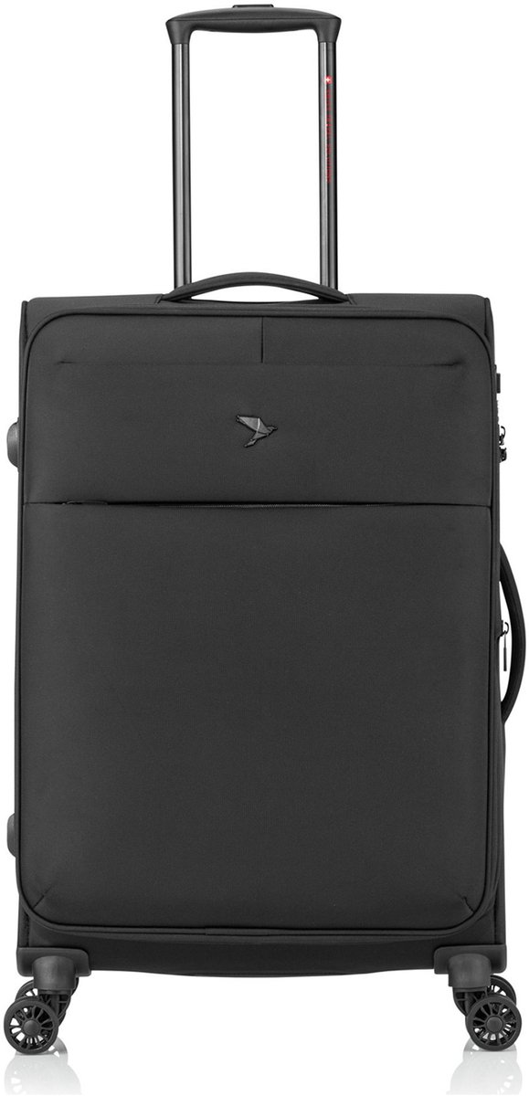 Pack Easy GoUp 4 wielen Trolley M 65 cm met uitbreidingsplooi - Zachte bagage - TSA slot - schwarz