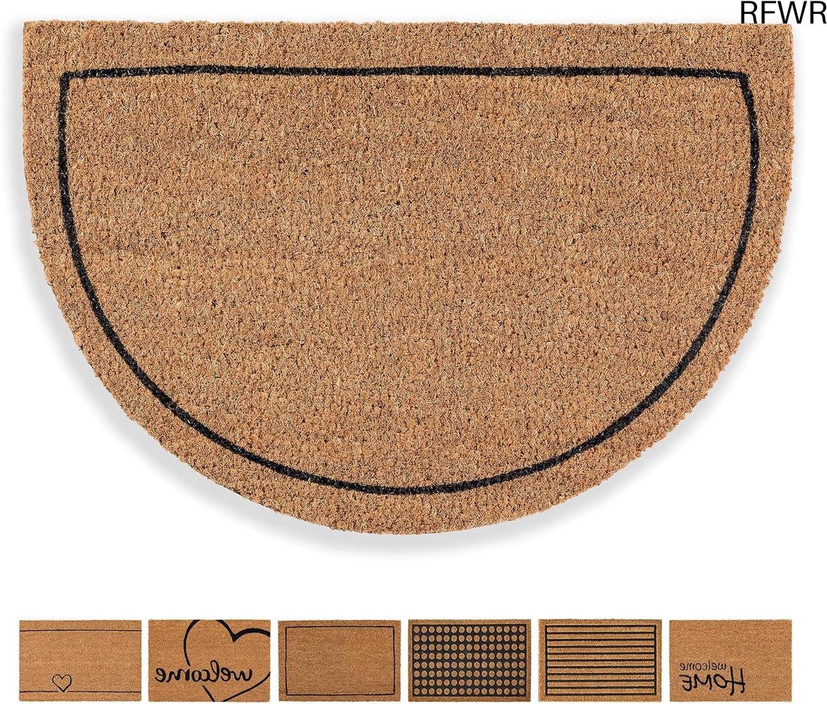 RFWR Antibacteriële Kokos Deurmat Halfrond - 40x60 cm - Natuurlijk en Duurzaam