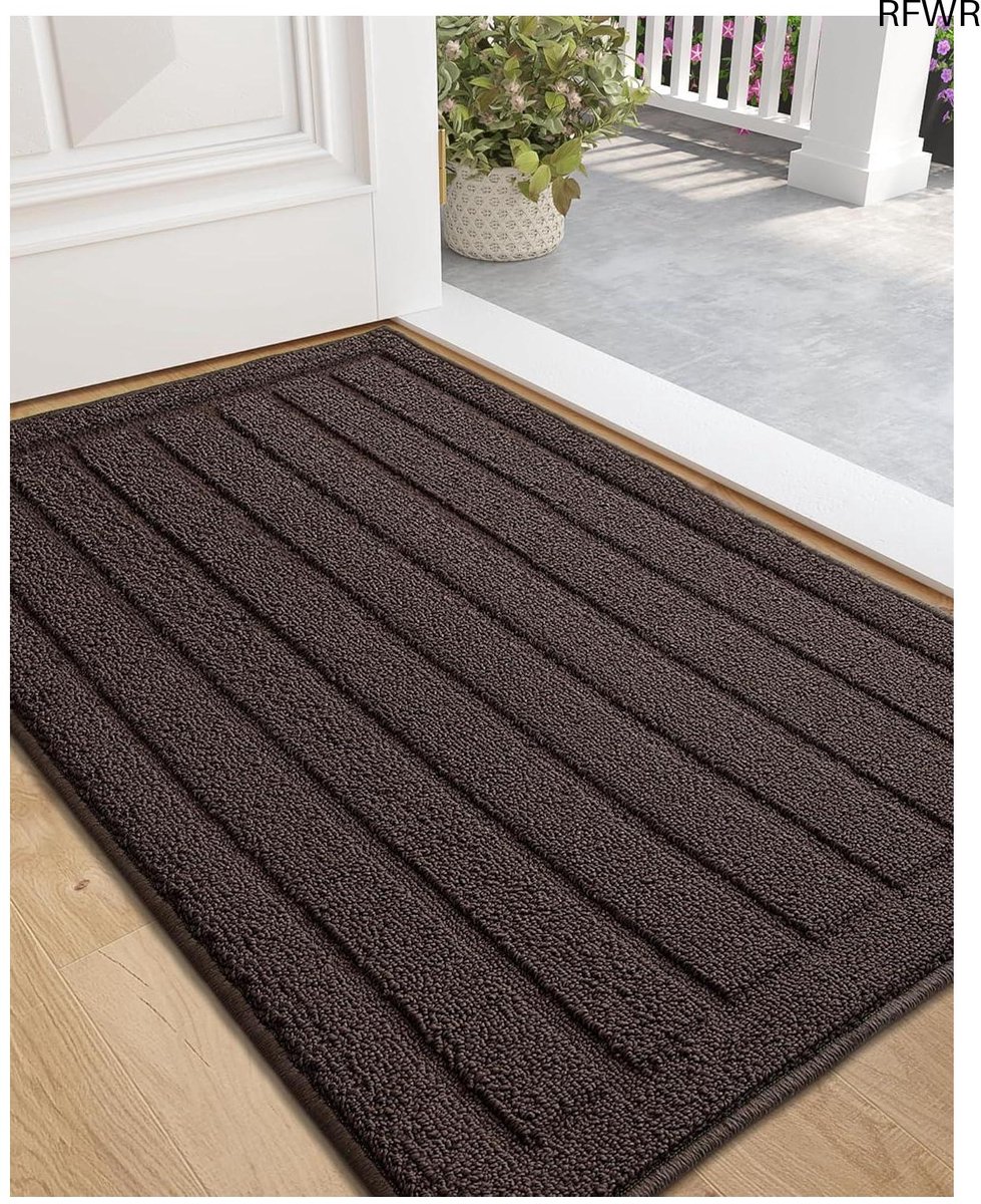 RFWR Antislip Deurmat voor Binnen - 50 x 90 cm, Microvezel, Absorberend en Machinewasbaar Bruin