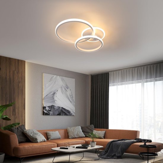 Comely Led-plafondlamp, 42 W, moderne ronde lamp voor slaapkamer, badkamer, keuken, balkon, diameter 40 cm, natuurlijk licht 4500 K, wit