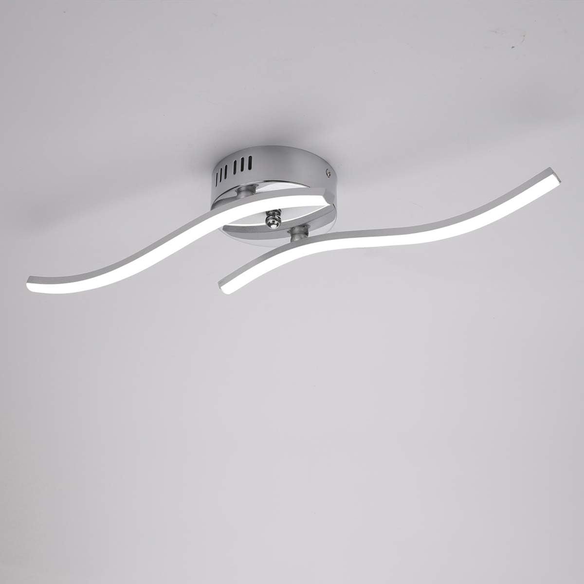 LED-plafondlamp, hanglamp in golfvorm, neutraal wit licht van 4000K, 12W 1100 lumen geïntegreerde LED's, moderne kroonluchter voor woonkamer of keuken, IP20 (neutraal wit licht)