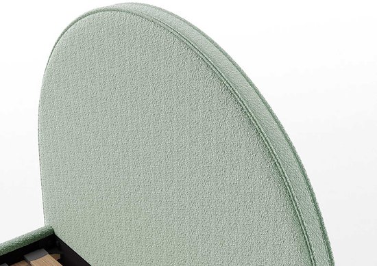 Lit rembourré Maeva 140x200cm - tissu bouclé vert - Vipack - Lits doubles rembourrés - Vert - Textile - Lits doubles rembourrés