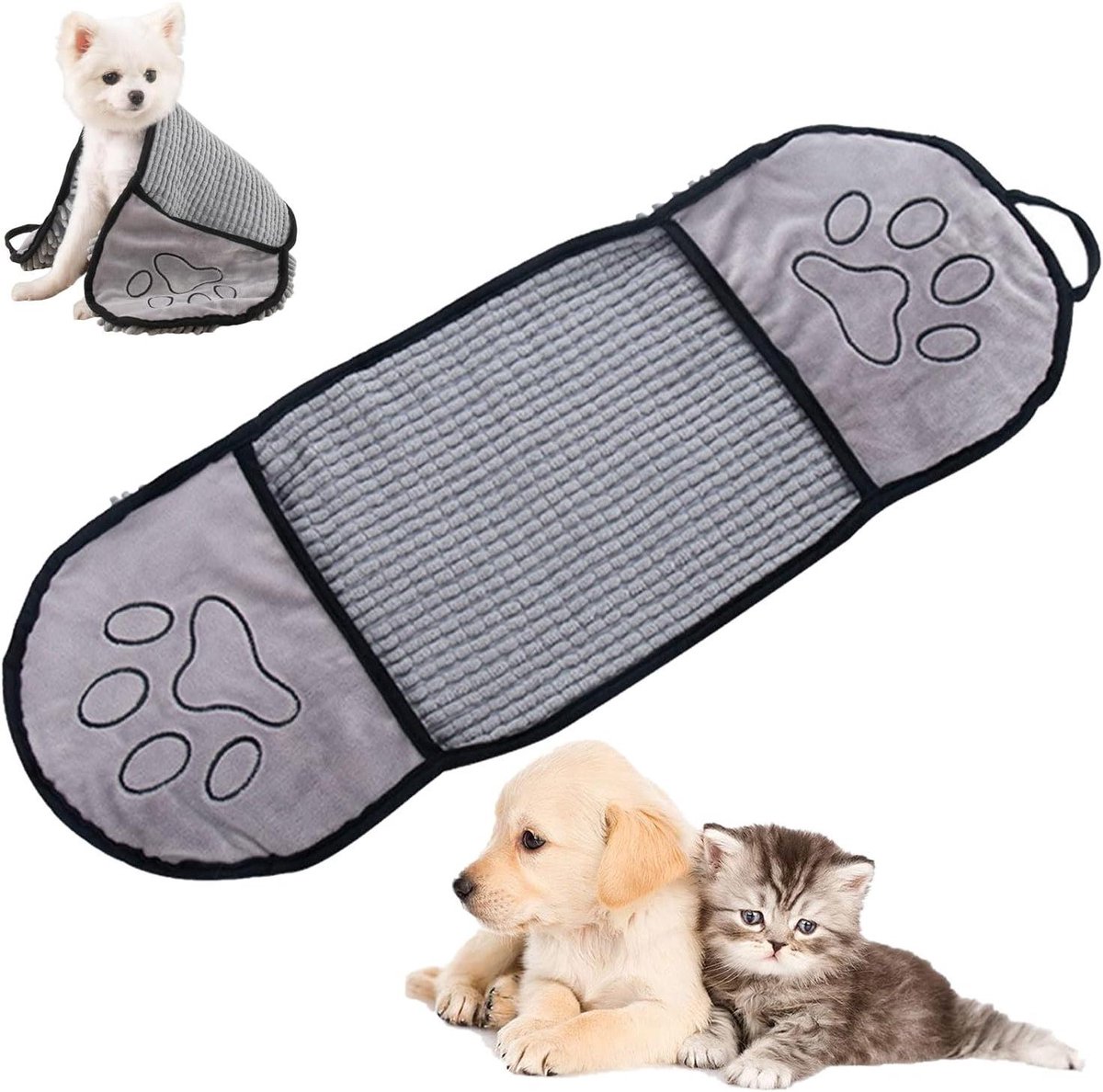 Allecto Plus - Handdoek van microvezel 30 x 15 x 6 cm - Grijs - Sneldrogende handdoek voor