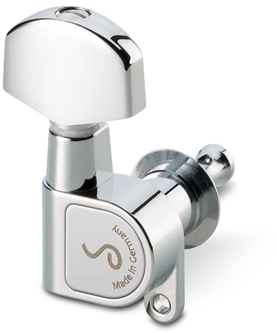 Schaller M6 180 Chrome 3L+3R large metal button stemmechanieken elektrische en western gitaar