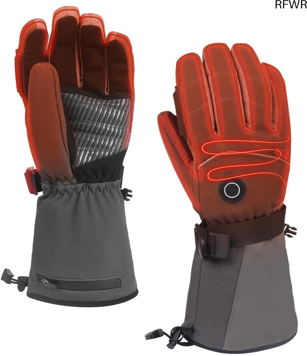 RFWR® Verwarmbare handschoenen voor heren en dames elektrisch en waterdicht voor outdoor activiteiten Zwart