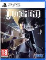 Playstation 5 spel "Judgment". Titel "Judgment" met gebroken spiegel effect en de hoofdpersoon.