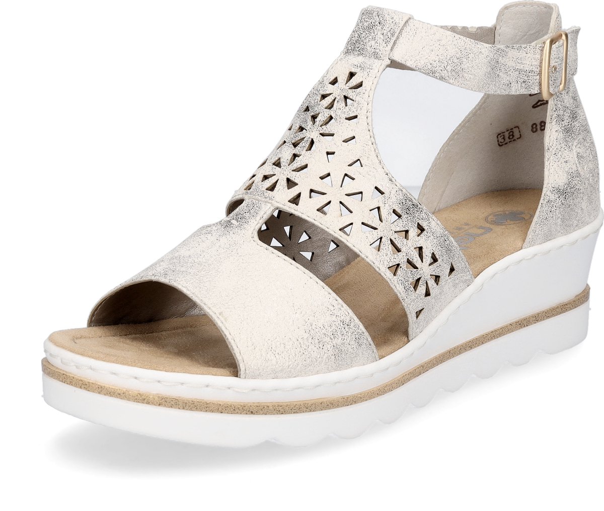 Rieker dames sleehak beige goud