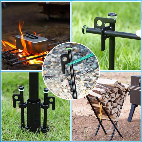 Piquets de tente YONO 30 cm - Piquets de tente Camping et Survie - Chevilles de sol en aluminium - 12 pièces
