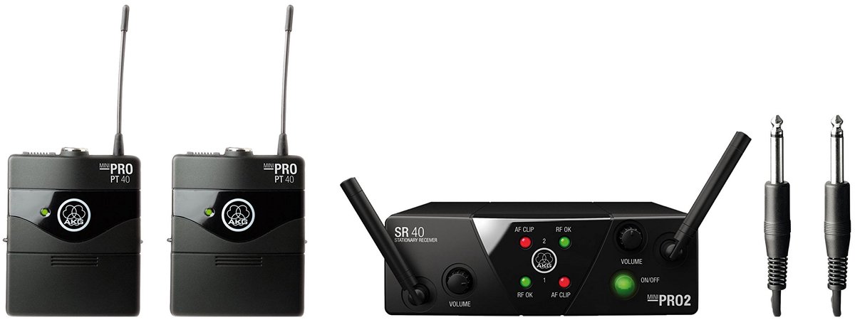 AKG WMS40 Mini Dual Instrumental Set – ISM - Draadloos Systeem voor Gitaar, Bas en Instrumenten