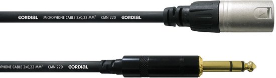 Câble adaptateur Cordial CFM1.5MV XLR [1x XLR mâle - 1x Jack mâle 6,3 mm] 1,50 m Zwart