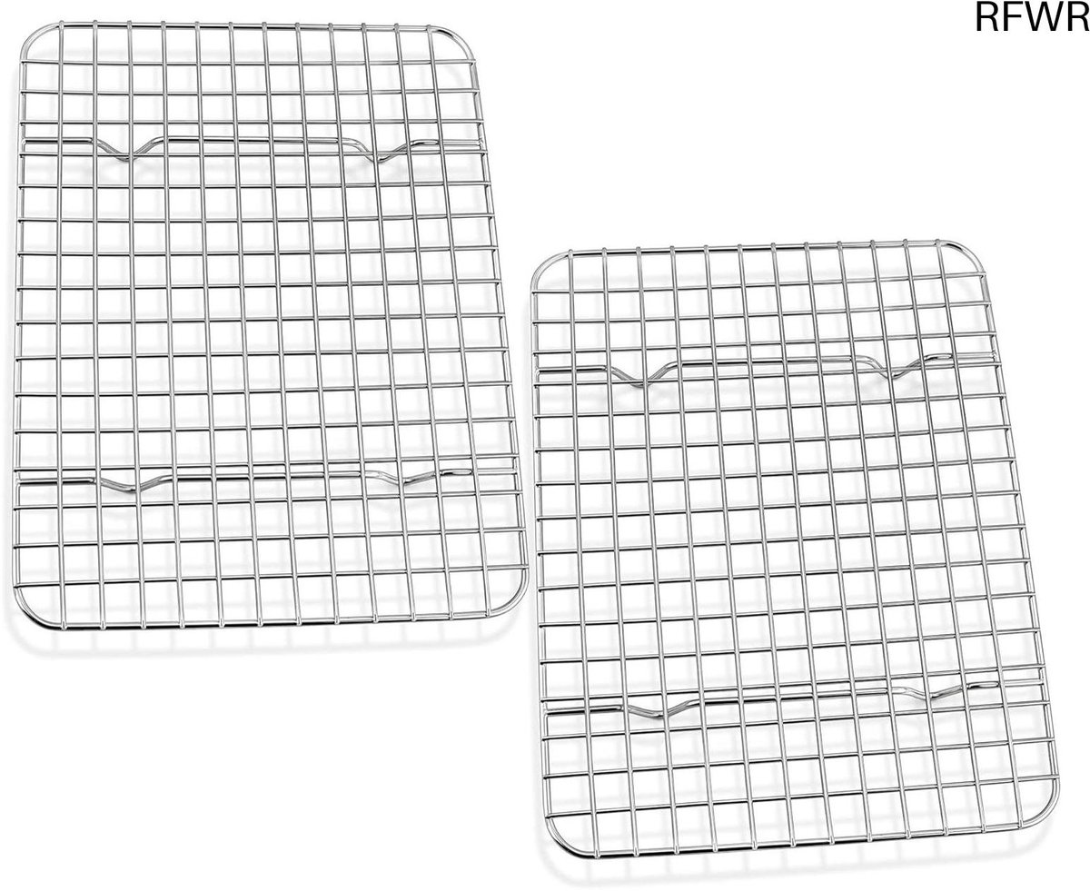 RFWR® Klein Roestvrij Stalen Afkoelrooster Set van 2 - Perfect voor Bakken en Grillen