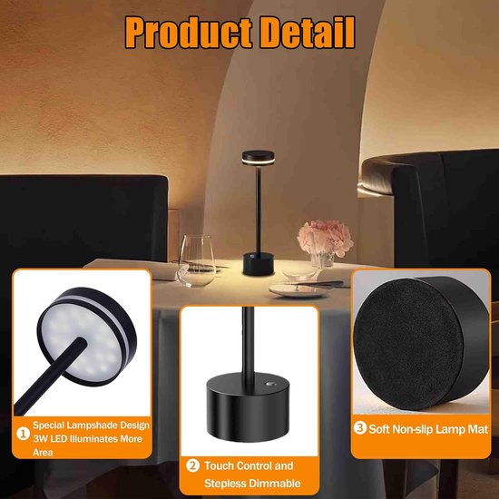 FlinQ Draadloze LED Tafel lamp | De Telegraaf