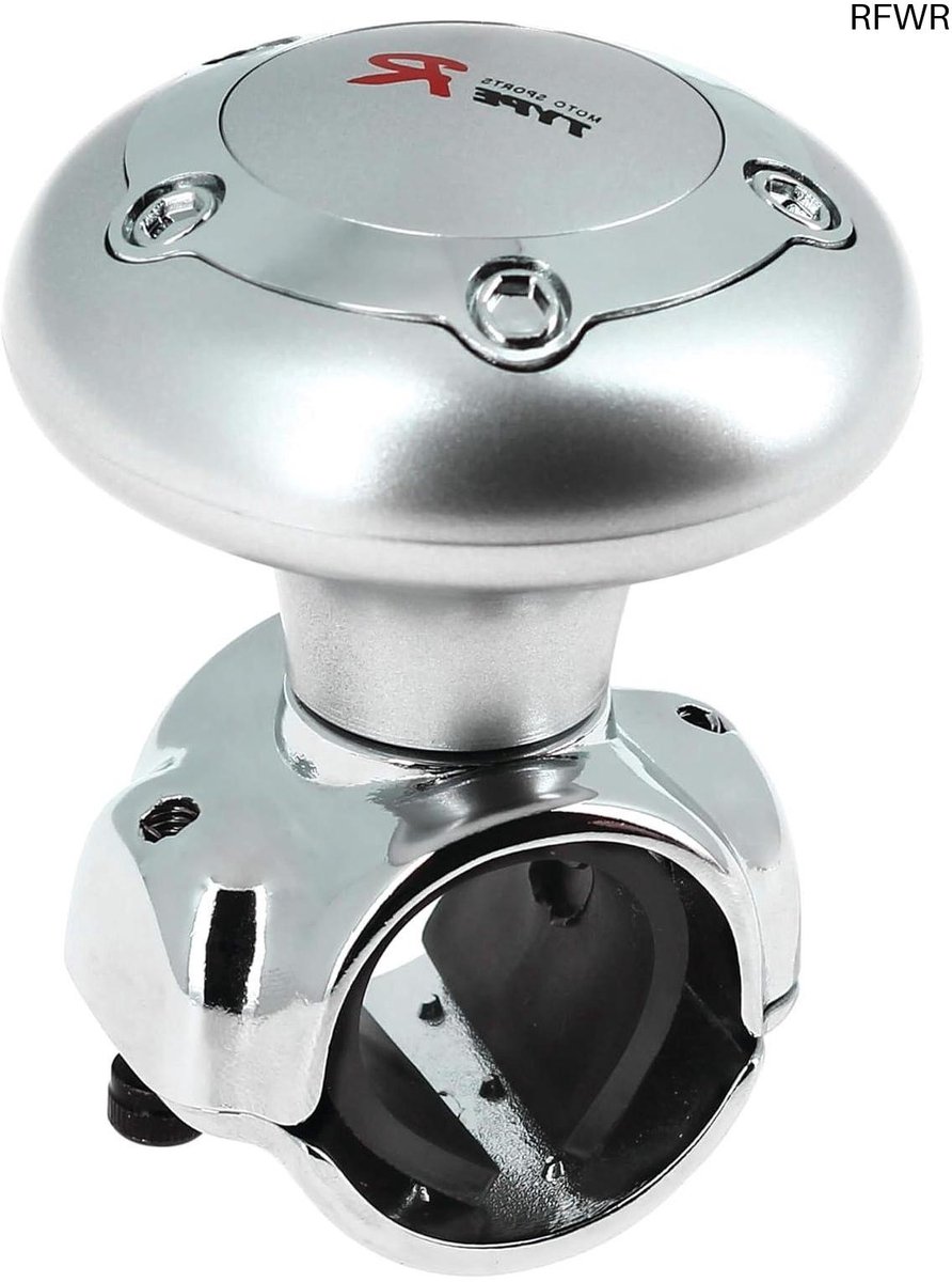 RFWR® Stuurwiel Knop van Aluminium - Universele Zilveren Stuurhulp voor Eenvoudig Sturen en Parkeren