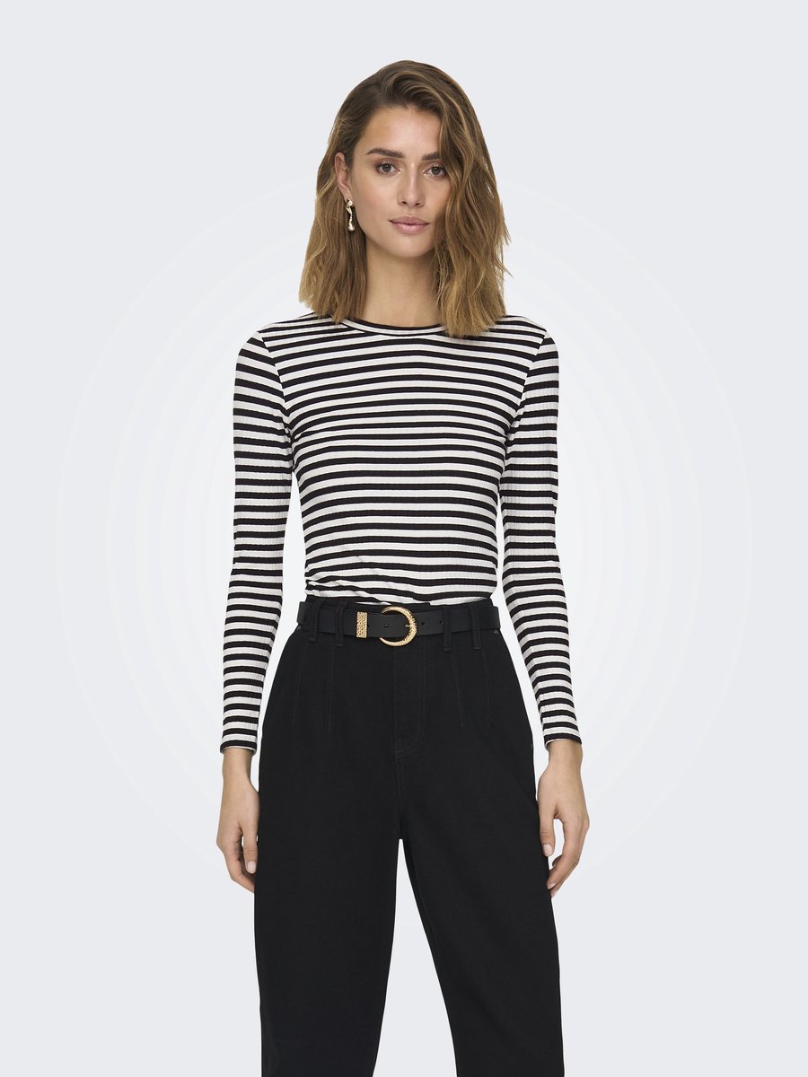 JDY - JDYFRANSISKA L/S STRIPE O-NECK TOP JRS Dames Top