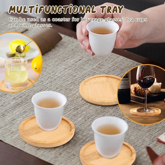 72 st Bulk Groothandel Plain Blank Bamboe Onderzetters voor Custom Graveren, DIY Craft Disc, Ornament Opknoping Tags voor Houten Boom, Kamer Decoratie (rond