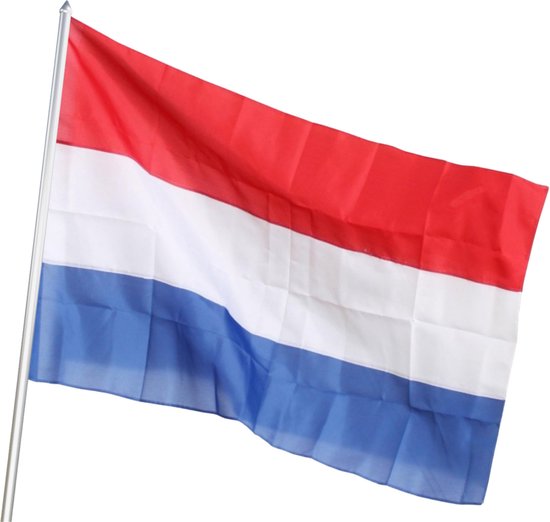 Drapeau néerlandais Cheqo® - Rouge Wit Blauw - Idéal pour la fête du Roi et le jour de la Libération - Drapeau néerlandais - Drapeau néerlandais - EBOOK inclus