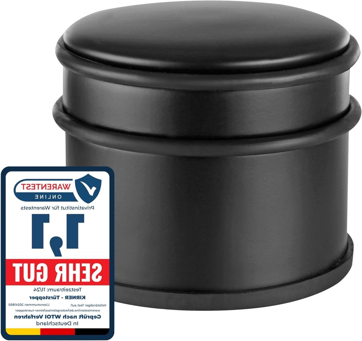 EVI Herrajes | Deurstopper Vloer | 28x30 mm | Messing Lederen Afwerking| Zwart rubber | Inclusief schroef plug | Mod. I-202-CU