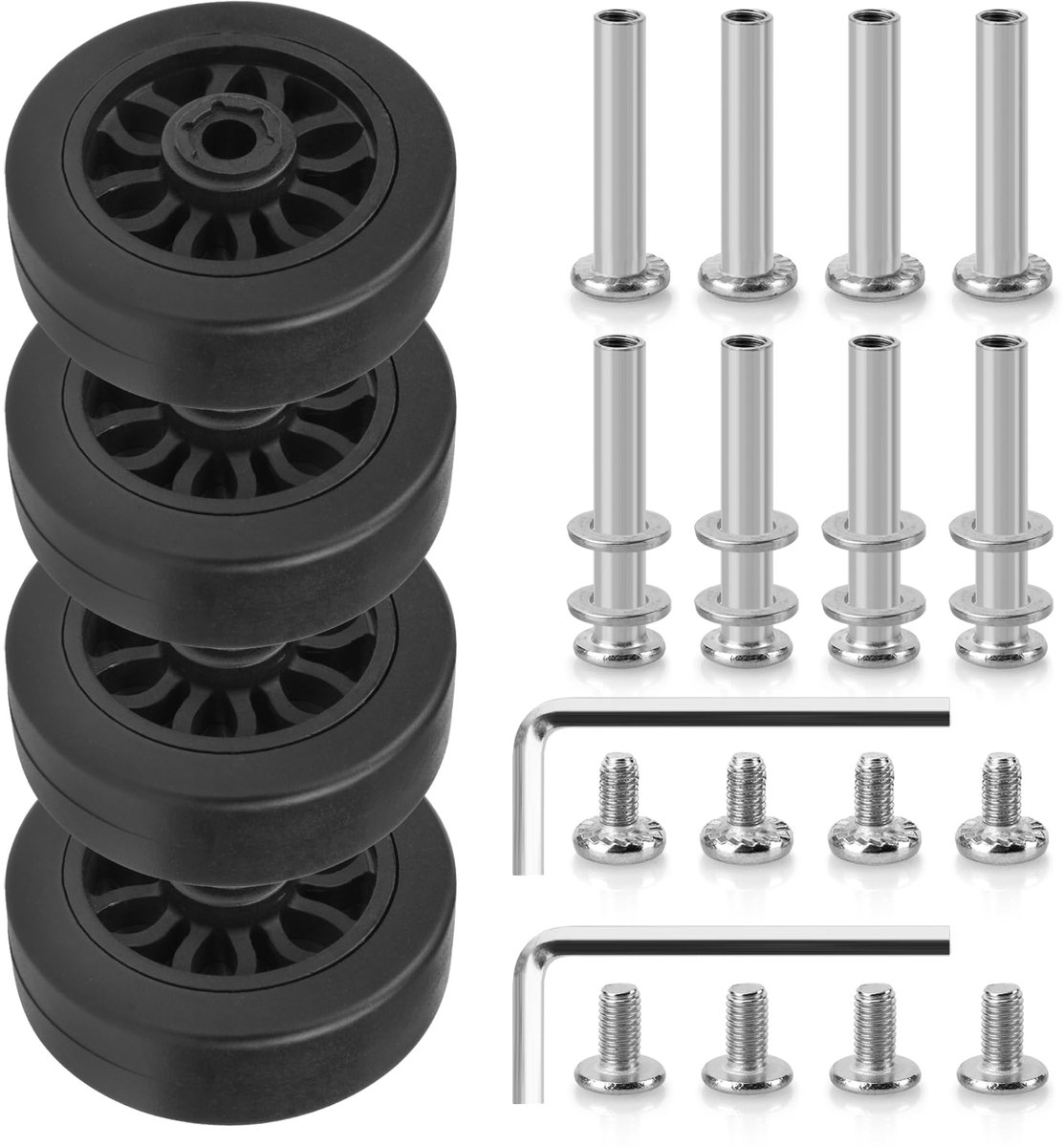 Ibenzoa® 4 Reservewielen Kofferwielen - Slijtvast, 50mm Diameter