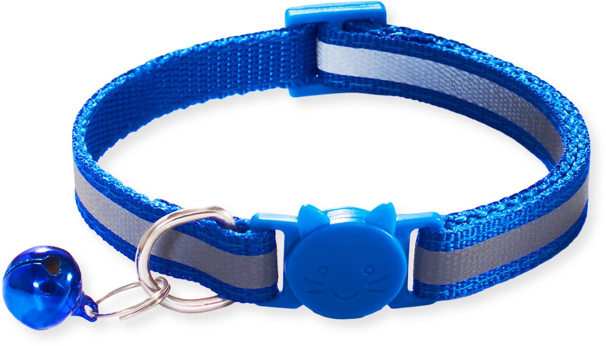 BTH Halsband kat - Katten Halsband - Donker Blauw - 18-32 cm - Veiligheidssluiting - Kattenbandje - Kattenriem - Kitten