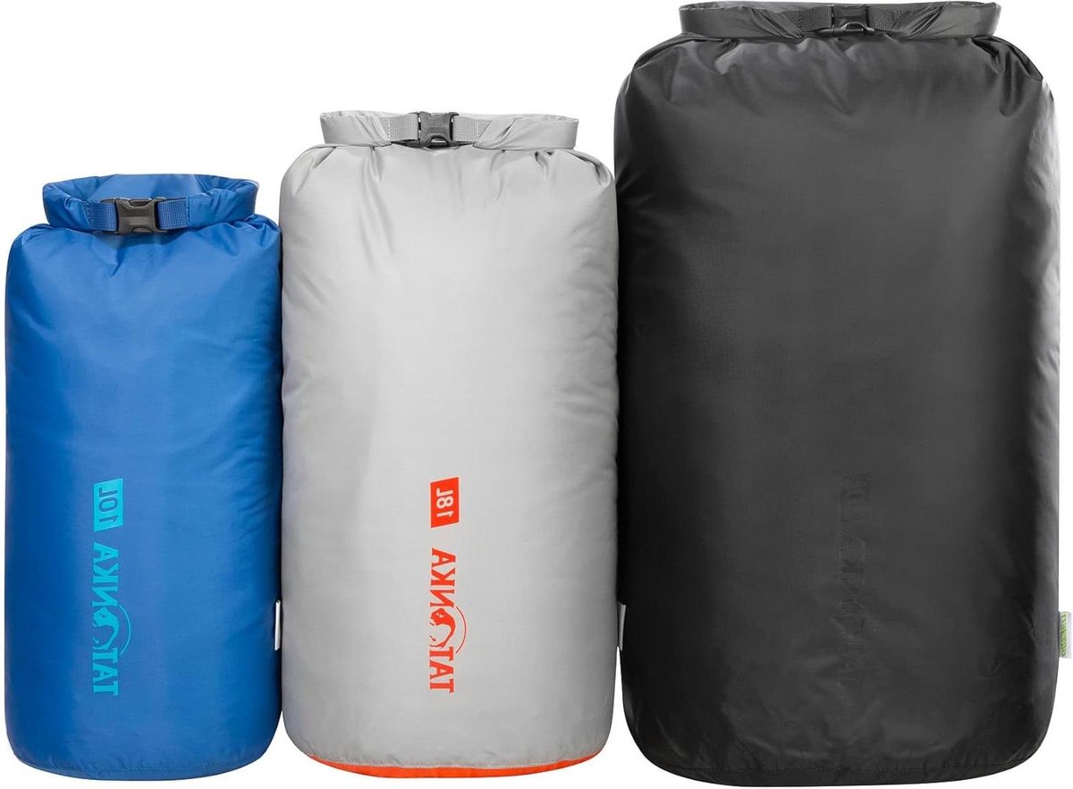 Set van 3 waterdichte pakzakken - inhoud 10 l/18 l/30 l - gemaakt van gerecycled polyester