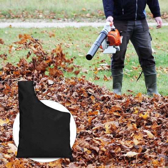 Opvangzak, bladblazer, zak, elektrische universele vervangingsopvangzak, bladzuigerzak met ritssluiting, voor tuin, gazon, zwart van Gardebruk — afbeelding 2