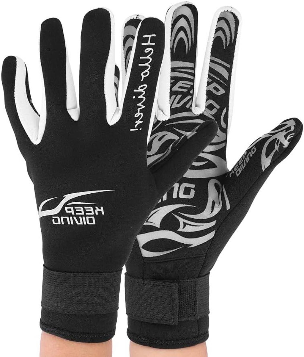 Allecto Plus - Duike Handschoenen van 2MM Neopreen Houden Warm - Antislip Duikhandschoenen - Wetsuit Handschoenen voor Volwassenen - Zwemmen en Duiken - Zwart