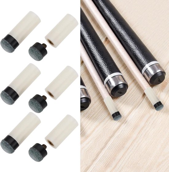 Allecto Plus - Cue Tips Set 12MM voor Biljart Keu - Set van 10 - Snooker Accessoires - Pool Keu Vervanging schroeven inclusief van Merkloos — afbeelding 2