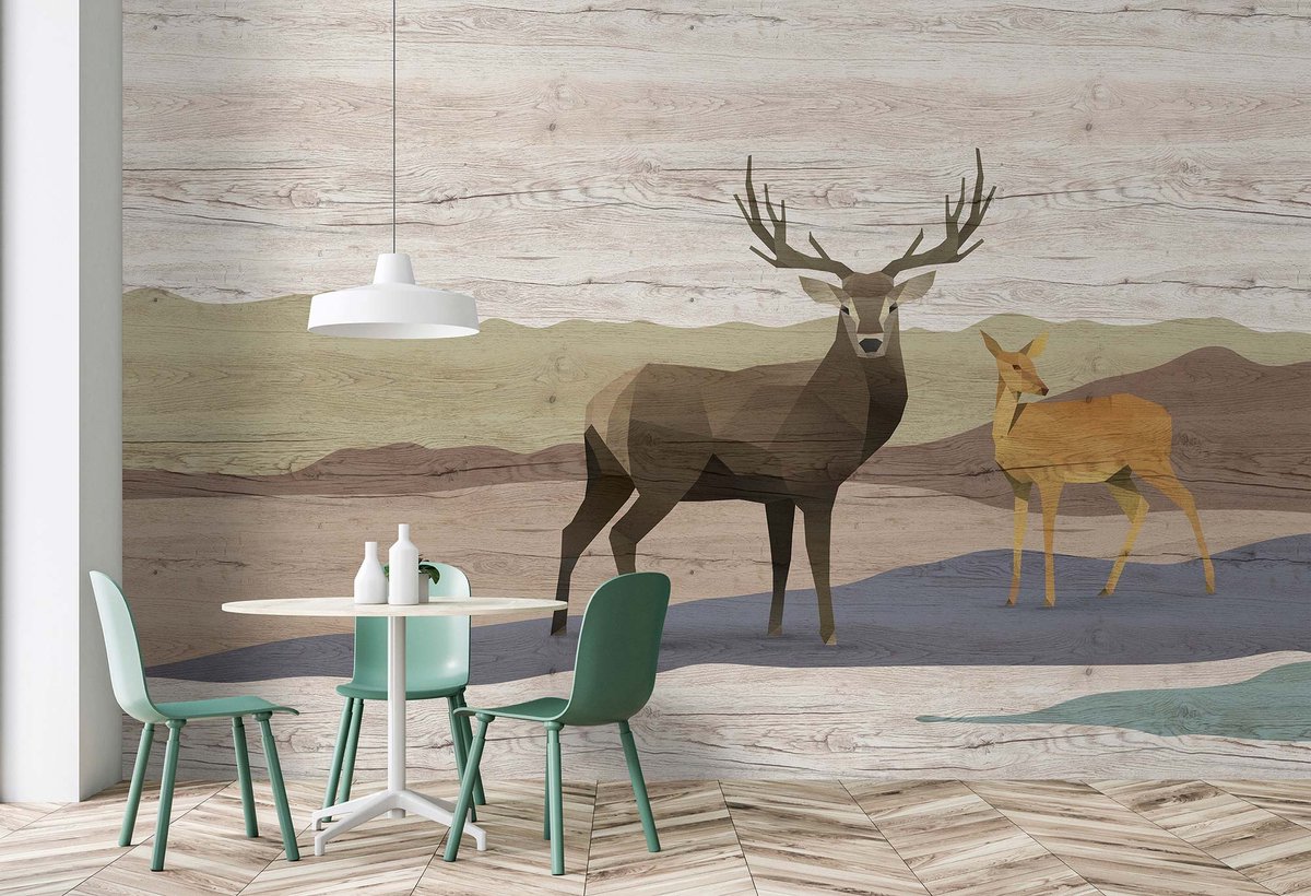 Fotobehang yukon2 DD122896 Livingwalls Walls by Patel 3 Bruin Geel Vlies 270 x 400 cm (4 delen) 3D Fotobehang op maat