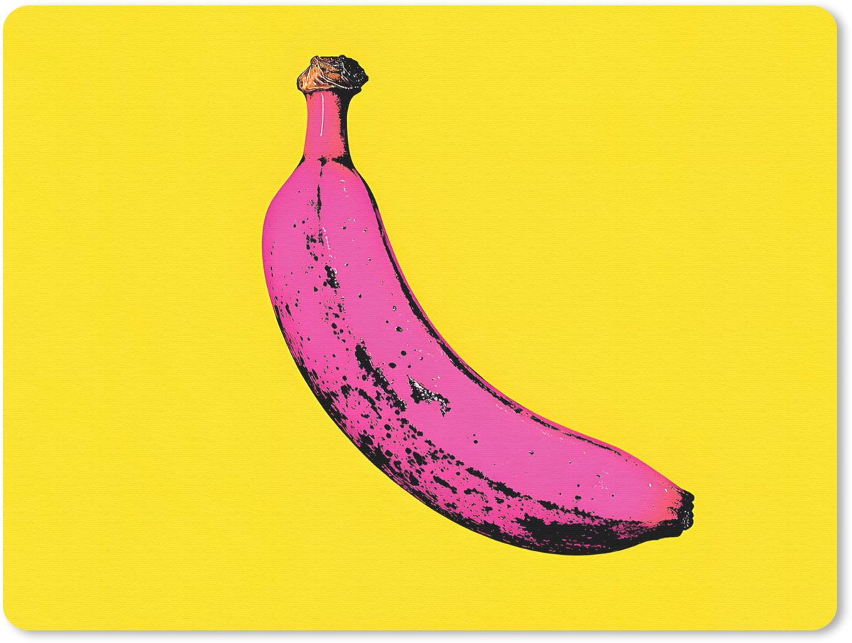 Muismat 23x19 cm - Mousepad Banaan - Grafisch - Geel - Muismatten
