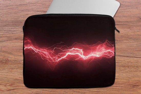 Housse pour ordinateur portable 15,6 pouces - Gaming - Rouge - Alimentation - Énergie - Ligne - Dimensions intérieures 37 x 26 cm - Dos noir