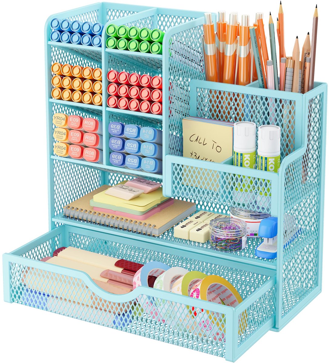Ibenzoa® Bureau-organizer met 10 vakken voor pennen en accessoires, ideaal voor kantoor en thuisgebruik